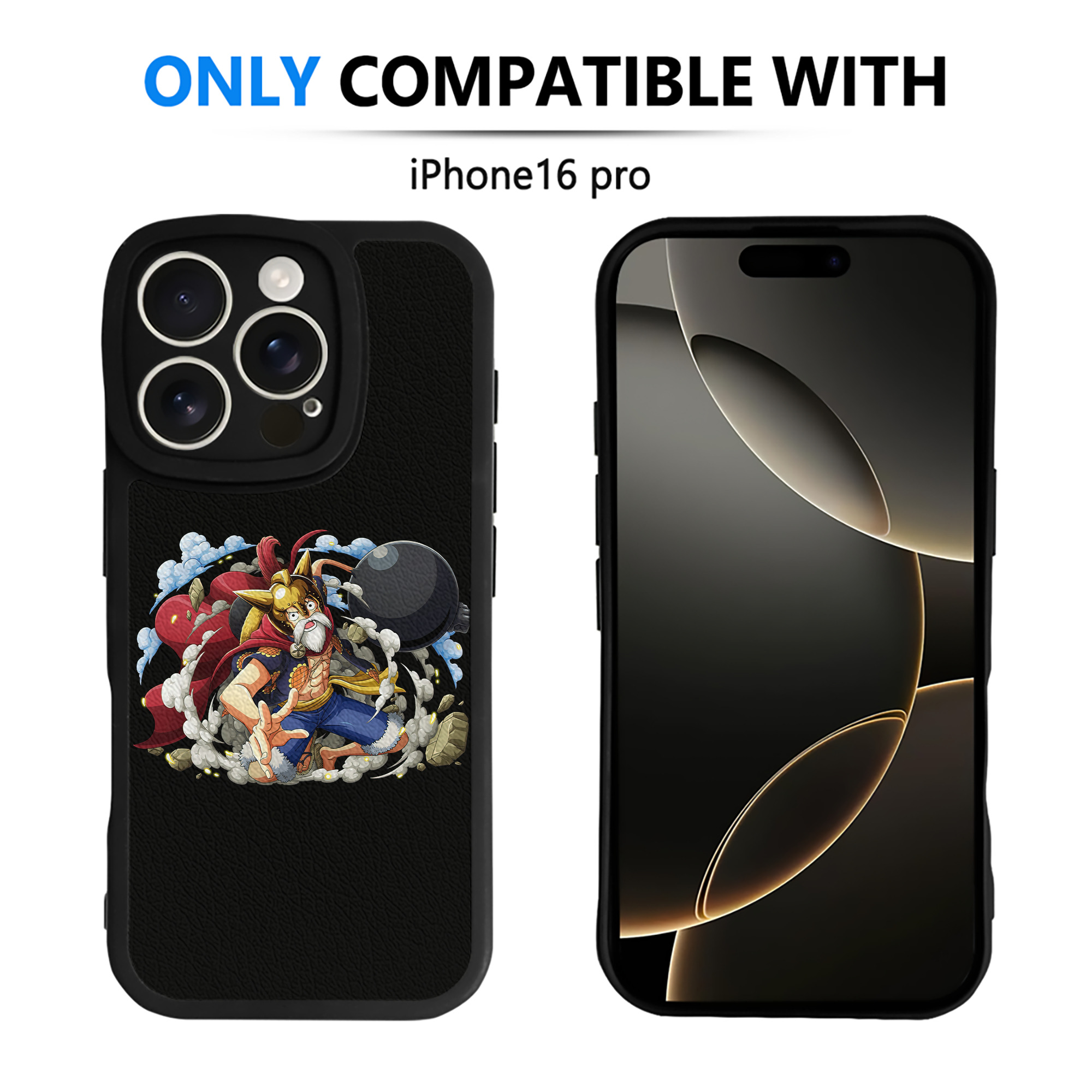（画像用） ワンピース モンキー・D・ルフィ ONE PIECE Monkey D. Luffy 【iPhone 16シリーズ対応】シリコンスマホケース（レザー調） 材質：シリコン